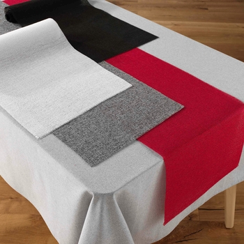 BOX 24 CHEMINS DE TABLE 35 x 140 CM POLYESTER UNI MURANO 4 COL. ASS. X 6 PIECES