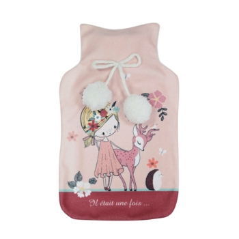 BOUILLOTTE+HOUSSE 21 x 34 CM POLAIRE IMPRIMEE/PVC UNI BAMBI