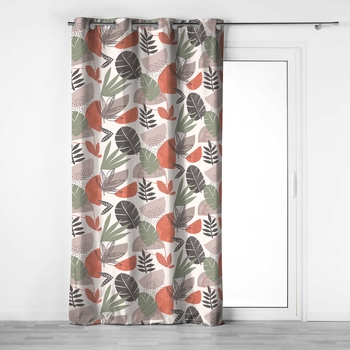 RIDEAU A OEILLETS 140 x 240 CM COTON IMPRIME BIANCA