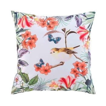 COUSSIN 50 x 50 CM POLYESTER IMPRIME FEERIE BLANC DES. PLACE