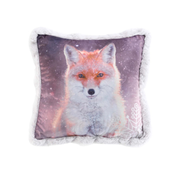 COUSSIN 40 x 40 CM VELOURS IMPRIME+IMIT. FOURRURE ASPEN DES. PLACE