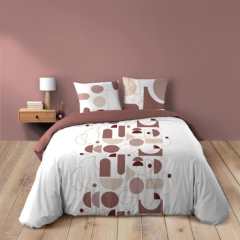 PARURE 3 P. 240 x 220 CM IMPRIME 42 FILS ALLOVER CHILIPOP ROSE