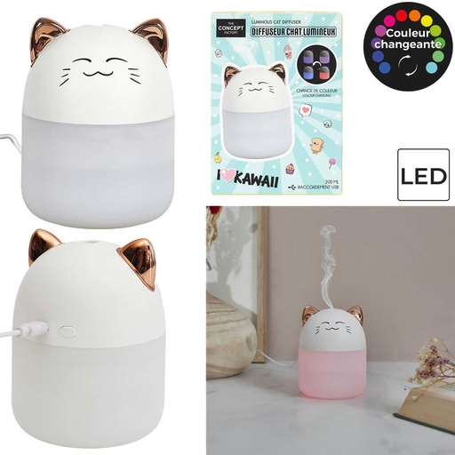 DIFFUSEUR CHAT LED KAWAII