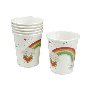 SET DE 6 GOBELETS EN CARTON 23CL RAINBOW