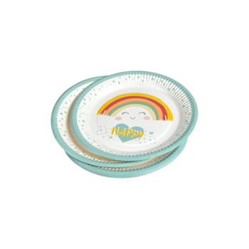 SET DE 6 ASSIETTES EN CARTON D18CM RAINBOW