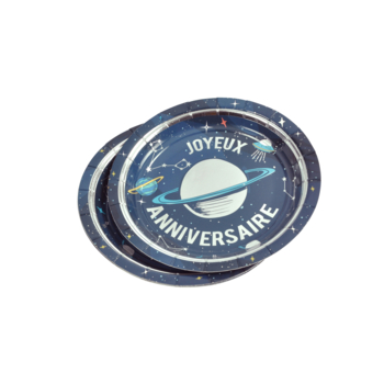 SET DE 6 ASSIETTES EN CARTON D18CM ESPACE