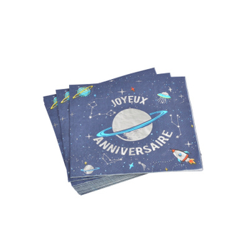 SET DE 20 SERVIETTES EN PAPIER 3 PLIS 33*33CM ESPACE
