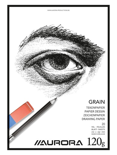 Aurora Bloc Papier Dessin A4 Grainé 120g - 20 Feuilles