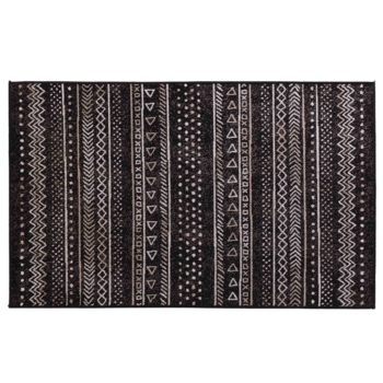 TAPIS RECTANGLE 68 x 110 CM VISCOSE TISSEE TALLULAH NOIR