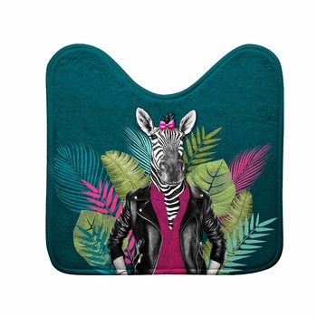 TAPIS CONTOUR WC 45 x 45 CM MICROFIBRE IMPRIMEE MARTY DES. PLACE