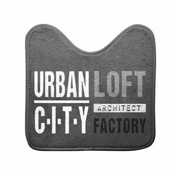 TAPIS CONTOUR WC 45 x 45 CM MICROFIBRE IMPRIMEE URBAN LOFT DES. PLACE