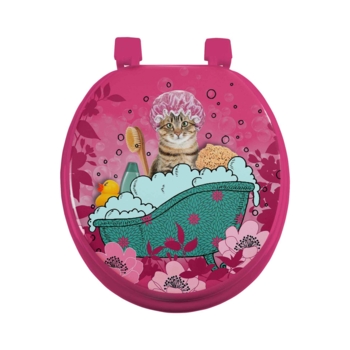 ABATT. WC CHARNIERES PLASTIQUE 37 x 47 CM MDF IMPRIME CHATIBULLE