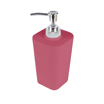 DISTRIBUTEUR SAVON 7.3x7.3x18 CM PLASTIQUE UNI SOFT TOUCH VITAMINE SDB FRAMBOISE