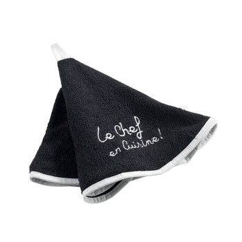 ESSUIE-MAIN ROND (0) 60 CM EPONGE BRODEE CUISTOT NOIR