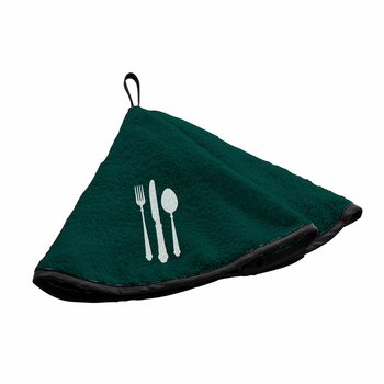 ESSUIE-MAIN ROND (0) 60 CM EPONGE BRODEE COUVERTS EMERAUDE