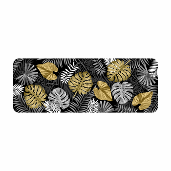 TAPIS RECTANGLE 45x120CM MOUSSE IMPRIMÉE BLUE BAY NOIR