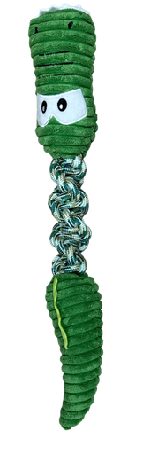 JOUET PELUCHE ET CORDE FORME CROCODILE VERT 50X9CM SONORE