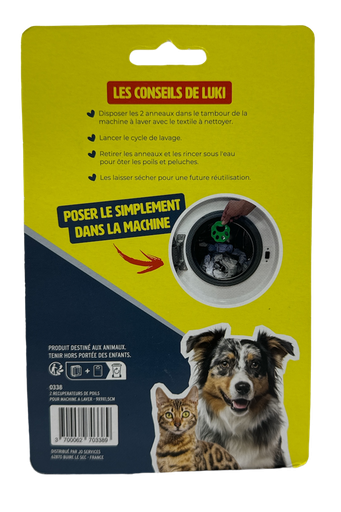 Mon Ami Luki 2 Récupérateurs Poils Textile Machine à Laver Vert
