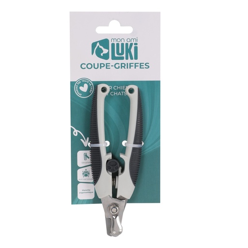 CISEAUX COUPE GRIFFE MANCHE RUBBER ANTHRACITE 13X4CM