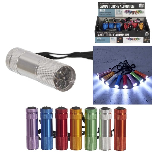 MINI LAMPE TORCHE ALUMINIUM 9 LED