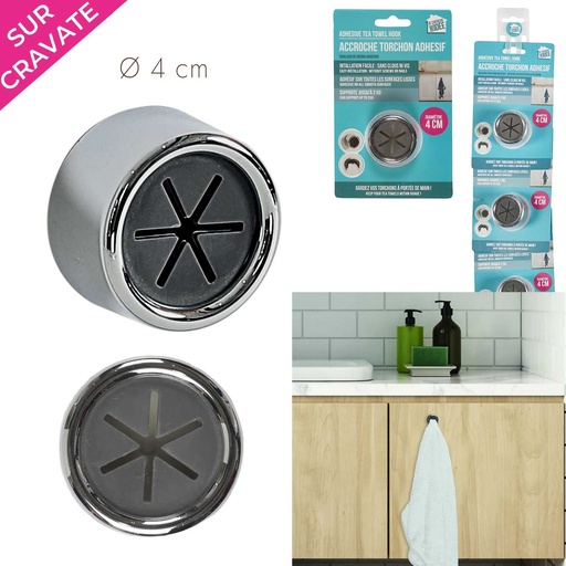 ACCROCHE TORCHON ADHÉSIF 4CM