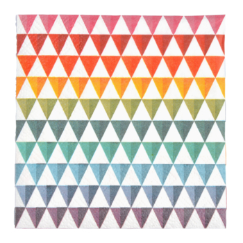 SET DE 20 SERVIETTES EN PAPIER 3 PLIS 33*33CM ARC-EN-CIEL GEOMETRIQUE