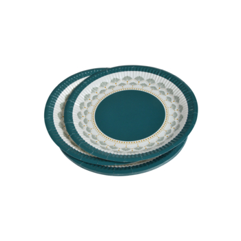SET DE 10 ASSIETTES EN CARTON D18CM FLORAL DAMASK