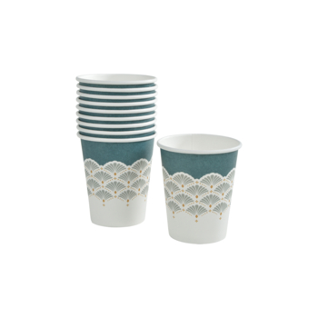 SET DE 10 GOBELETS EN CARTON 23CL FLORAL DAMASK