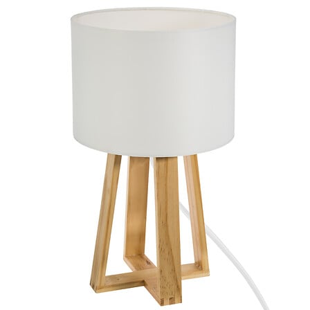 Lampe à poser Atmosphera Molu Trépied Bois & Blanc H34,5cm