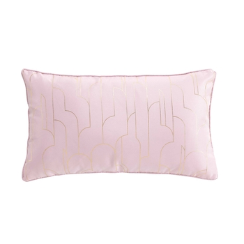 COUSSIN DEHOUS PASSEPOIL 30x50 CM POLYESTER IMP. METAL. DOMEA ROSE/OR DES. PLACE