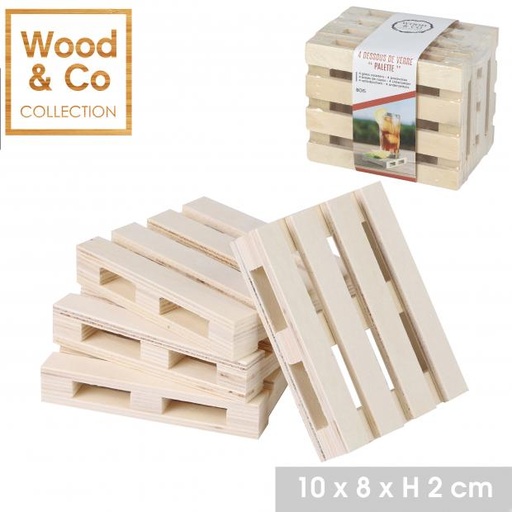 WOOD & CO DESSOUS DE VERRE EN BOIS