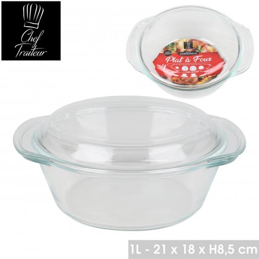 CHEF TRAITEUR PLAT A FOUR EN VERRE