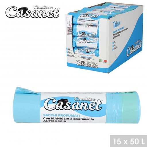 SACS POUBELLE PARFUMES TALC COULEUR BLEU