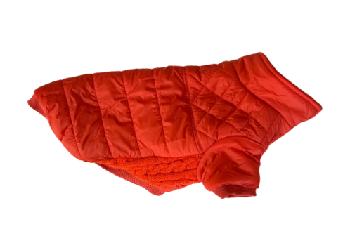 DOUDOUNE AVEC BANDE TRICOT ET DOUBLÉE POLAIRE TAILLE S 30CM ASSORTIS