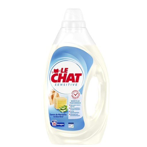 LE CHAT LESSIVE LIQUIDE 1.17L/26SC SENSITIVE MARSEILLE
