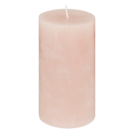 BOUGIE RONDE HUGO - ROSE - 7X13CM