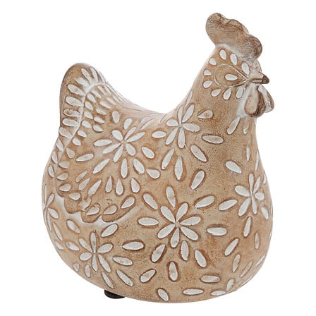 POULE LINDA EN RÉSINE - H20CM