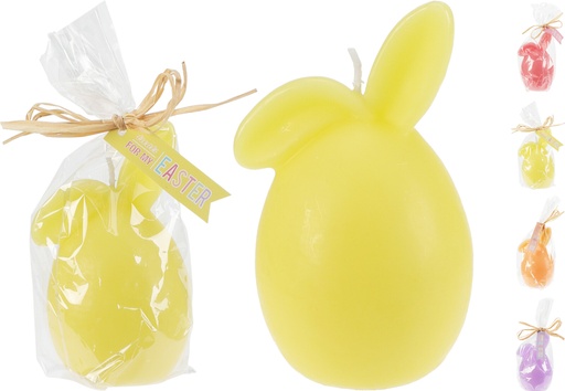 BOUGIE EN FORME DE LAPIN - D5,5X10CM - 4 COULEURS DISPONIBLES