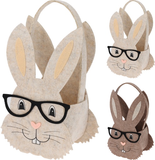 PANIER LAPIN EN FEUTRE AVEC LUNETTES 2A