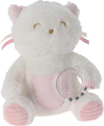 PELUCHE CHAT 26CM BLANC