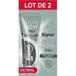Signal Dentifrice White Now Detox 2 x75ml Charbon Fr.