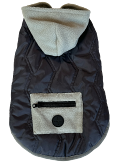 DOUDOUNE AVEC CAPUCHE DOUBLE POLAIRE TL 40CM ASSOR MATERIAUX RECYCLE