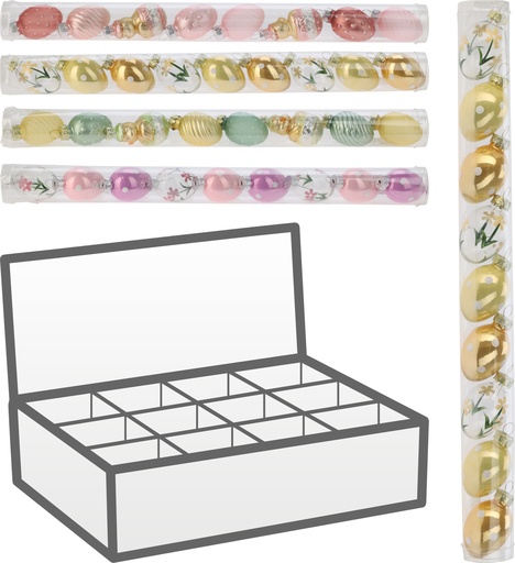 DECO OEUF SUSP VERRE S/9 4ASS