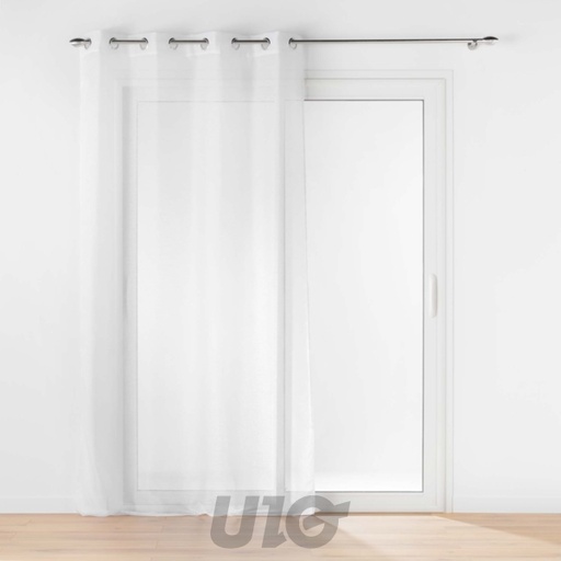 PANNEAU A OEILLETS 140 x 240 CM VOILE SABLE LISSEA BLANC