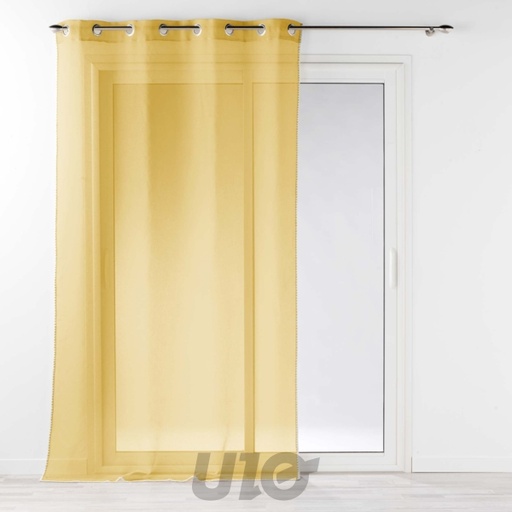 PANNEAU A OEILLETS 140 x 240 CM VOILE SABLE FANTAISIE LOUISE MIEL