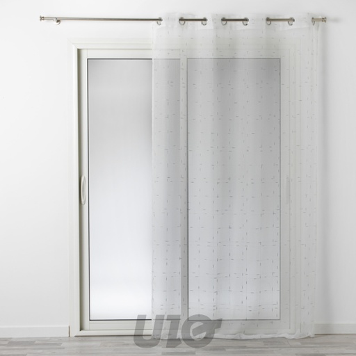 PANNEAU A OEILLETS 140 x 240 CM LUMINETTE FILS METALLISES DIXIE BLANC/ARGENT