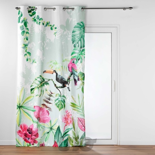 RIDEAU A OEILLETS 140 x 260 CM COTON IMPRIME LOUISIANE DES. PLACE