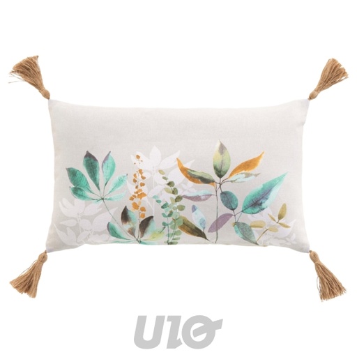 COUSSIN DEHOUS. COMPR. POMPONS 30 x 50 CM COTON/POLYESTER IMP. DILARIS DES PLACE
