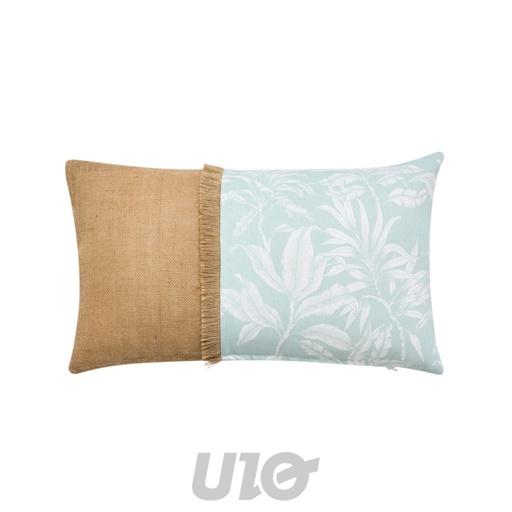 COUSSIN DEHOUS. COMPR. FRANGES 30x50 CM COTON/POLYESTER IMP.+JUTE HERA DES PLACE