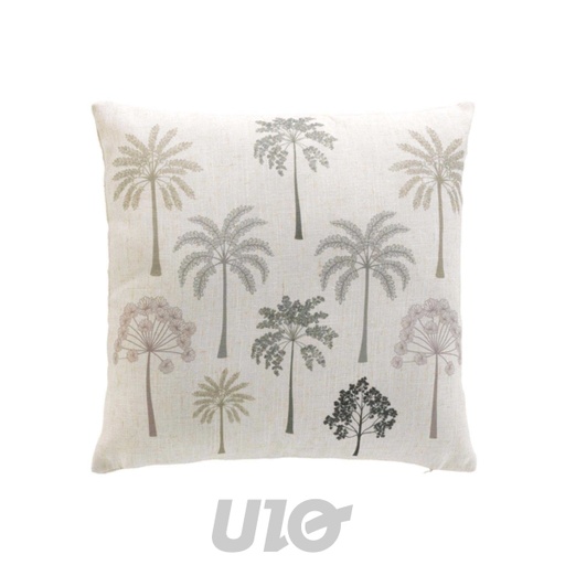 COUSSIN DEHOUSSABLE COMPRESSE 45 x 45 CM POLYESTER/LIN IMP PALMEA VERT DES PLACE